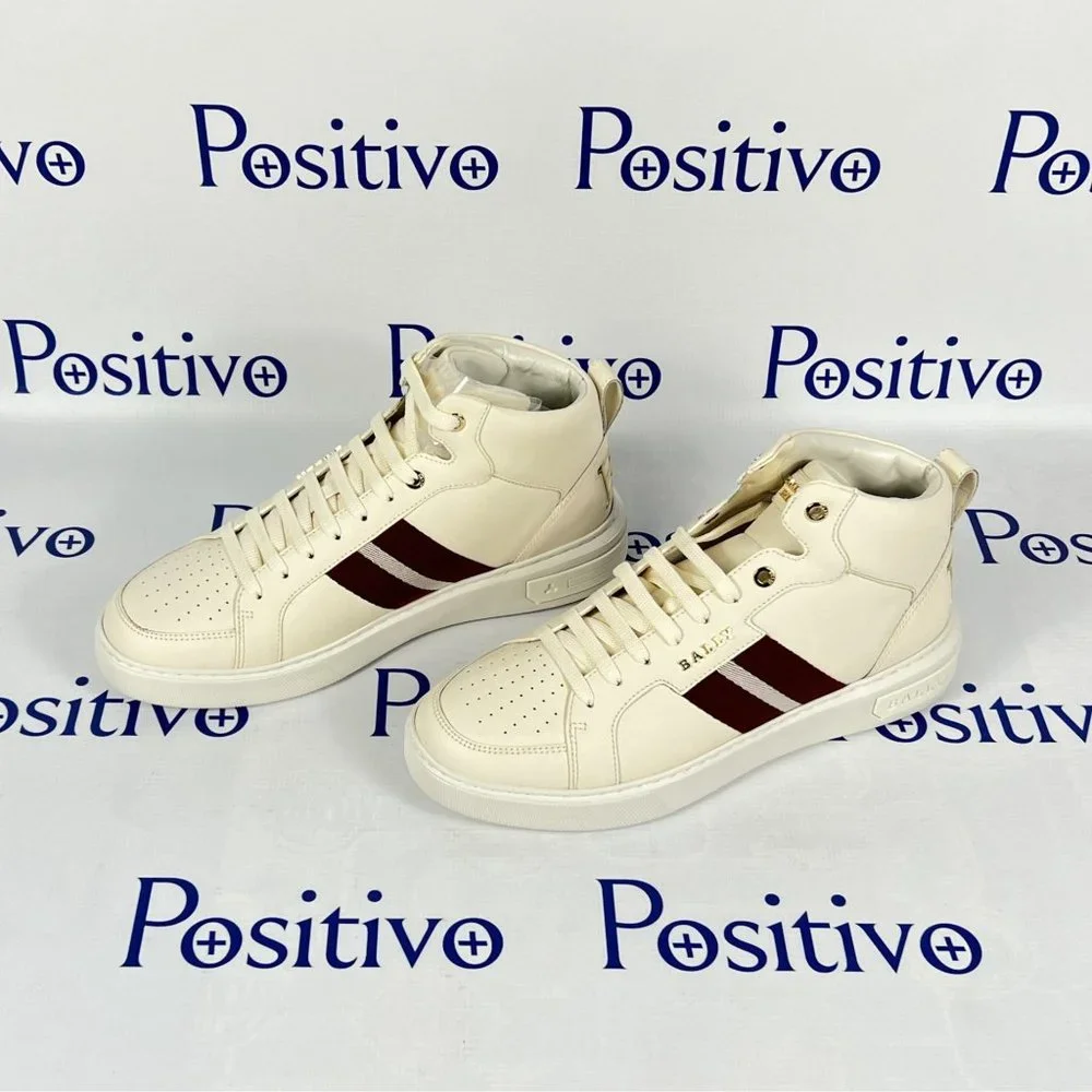 Bally Meson Bone Mid Top Leather Sneakers US 11 - Picture 2 of 9